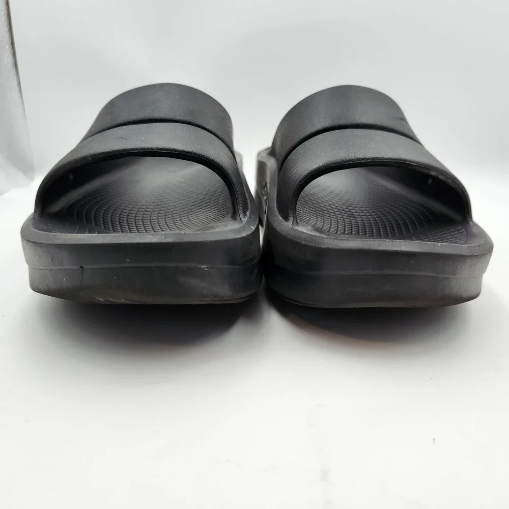 Oofos OOmega OOahh Womens 9 Slide‎ Core Black Casual Slip On Recovery Sandal